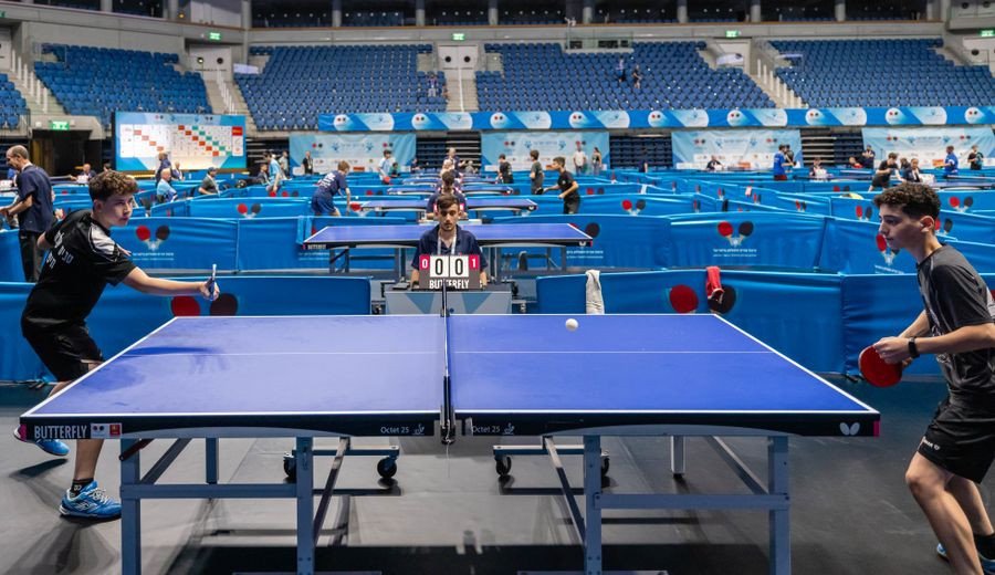 Table Tennis athletes in action
